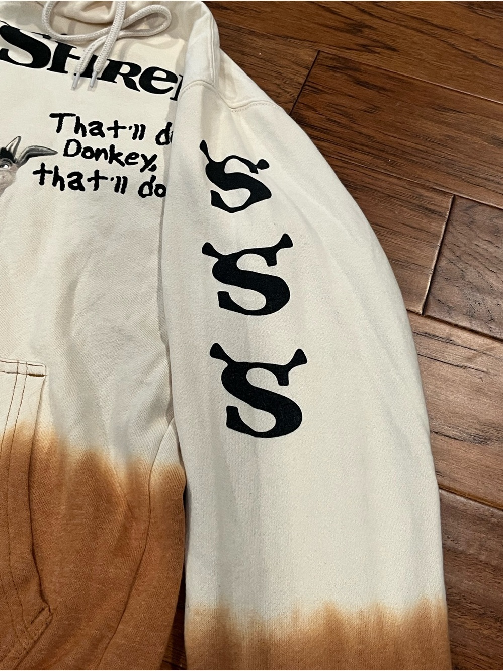Shrek “That'll Do Donkey" Dip Dye Hoodie Beige Brown Graphic
Sweatshirt- Small - Picture 6 of 8